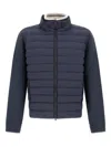 Herno Slim-fit Wool And Quilted Shell Down Jacket In Blue