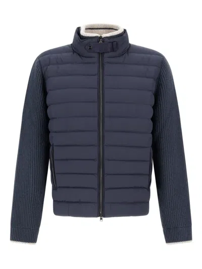 Slim-fit Wool And Quilted Shell Down Jacket In Blue from Herno
