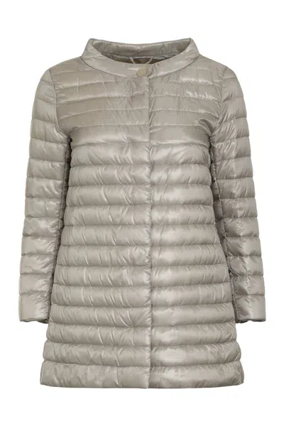 Herno Quilted Light-weight Down Jacket In Gray