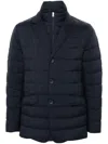 Herno Quilted Lightweight Down Coat With High Collar In Blue