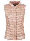 Herno Quilted Sleeveless Lightweight High Collar Jacket In Neutral
