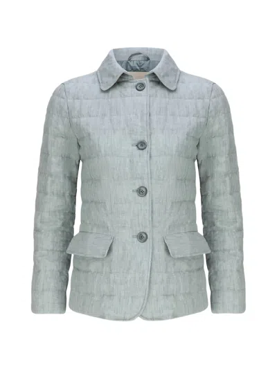 Herno Quilted Linen Jacket In Multi