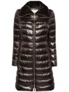 Herno Quilted Long Down Jacket With Plush Collar In Black