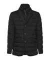 Herno Tailored Black Puffer Jacket With Notched Collar In Black
