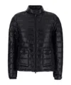 Herno Women Black Quilted Down Jacket With Raised Collar And Front Pockets In Tech Fabric Woman In Black