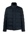 Herno Short Down Jacket With Detachable Fur Insert In Black