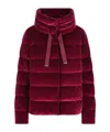 Herno Quilted Long-sleeved Down Jacket In Burgundy