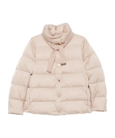 Herno Quilted Long-sleeve Down Jacket In Nude