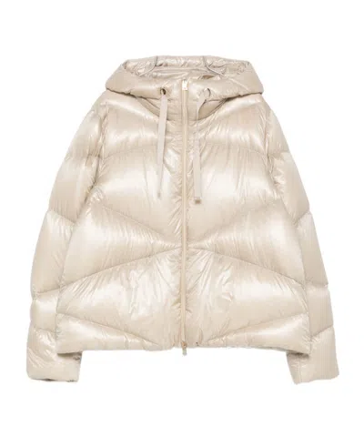 Herno Quilted Long-sleeve Down Jacket In Neutral