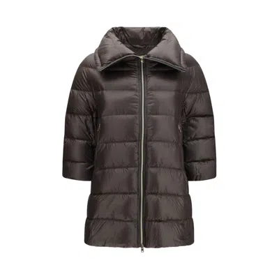Herno Quilted Midi Down Down Jacket In Gray