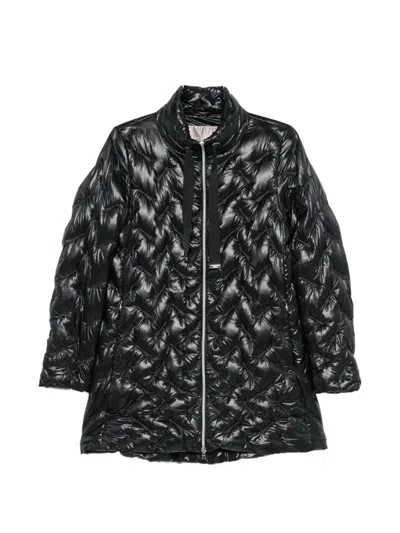 Herno Quilted Midi Down Jacket In Black
