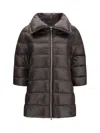 Herno Quilted Midi Down Down Jacket In Gray