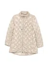 Herno Quilted Midi Down Jacket In Neutral
