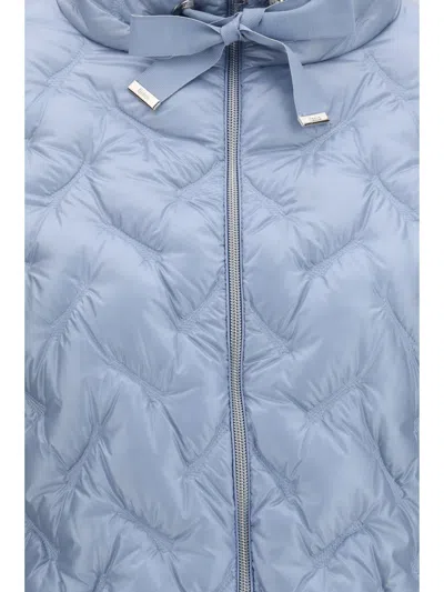 Herno Quilted Midi Puffer Down Jacket In Blue