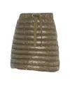 Herno Quilted Mini Skirt With Lightweight Down Filling And Adjustable Waistband In Brown