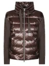 Herno Quilted Nylon Bomber Jacket With Contrasting Knit Panels In Multi