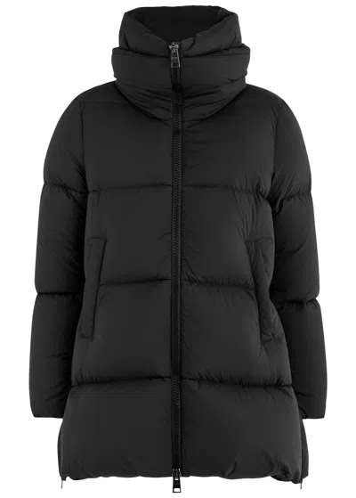 Herno Quilted Nylon Coat In Black