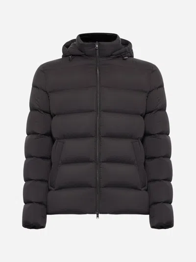Herno Supermatt Brown Down Jacket In Dark Brown