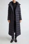 Herno Padded Hooded Long Down Jacket Zip Pockets In Black