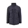 Herno Quilted Flap-pocket Puffer Jacket In Blue