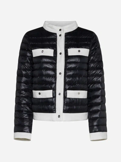 HERNO QUILTED NYLON SHORT DOWN JACKET