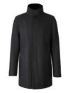 Herno Antracite Coat With Zip And Buttons Closure