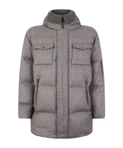 Herno Quilted Padded Coat In Brown