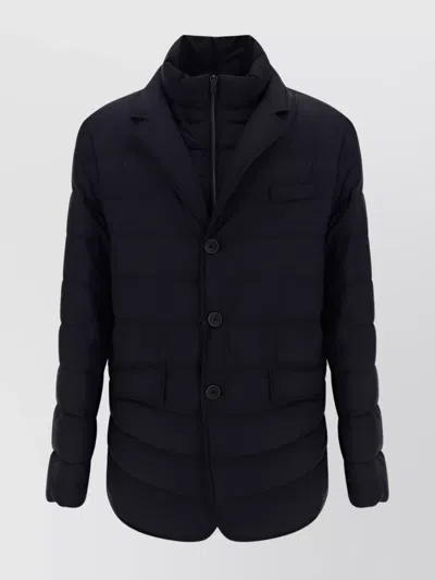 Herno Quilted Padded Double Layer Down Jacket In Black