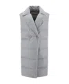 Herno Padded Long Gilet Coat Women In Gray