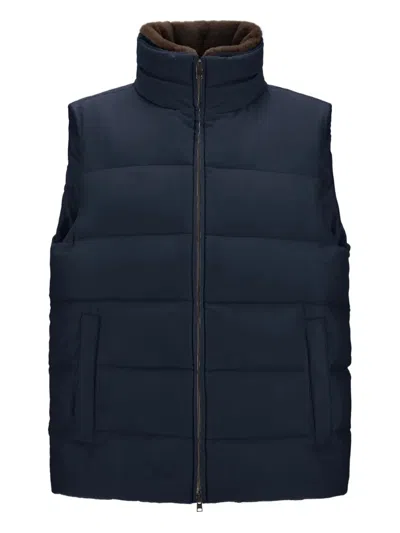 Herno Quilted Padded Gilet In Blue