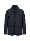 Herno Polyester Down Jacket With Feather-down Padding For Men In Blue