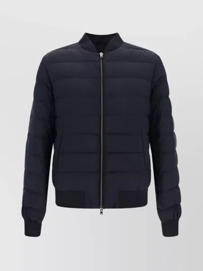 Herno Suede-effect Hooded Jacket In Nero