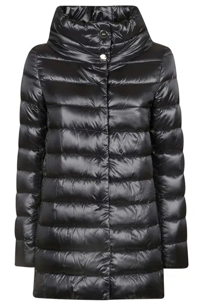 Herno Quilted Padded Jacket With High Collar In Black
