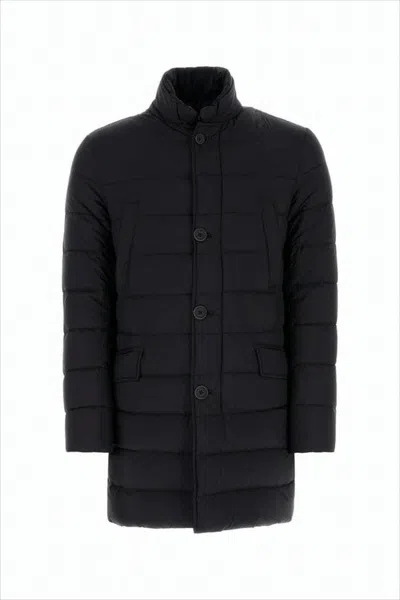 Herno Quilted Padded Jacket With Matte Finish In Black