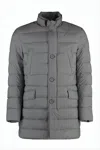 Herno Quilted Padded Jacket With Stand Collar And Multi-pocket Design In Gray