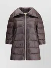 Herno Quilted Padded Midi Jacket With High Collar In Brown