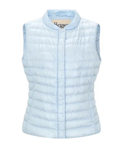 Herno Quilted Padded Vest In Blue