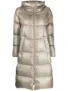 Herno Quilted Padded Zipped Coat In Grau