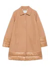Herno Quilted-panel Coat In Neutral