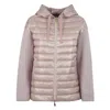 Herno Quilted Panel Hooded Jacket In Neutral