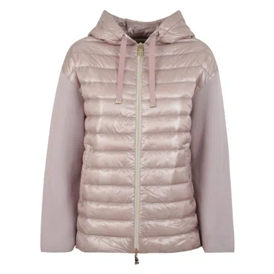 Herno Quilted Panel Hooded Jacket In Neutral