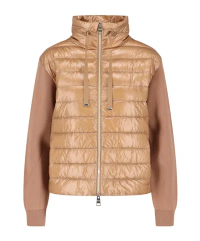 Herno Grey 2.5 L High-collar Zip Jacket In Brown