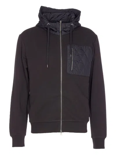 HERNO QUILTED-PANEL ZIP-UP SWEATSHIRT