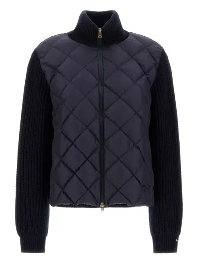 HERNO QUILTED PANELLED CARDIGAN