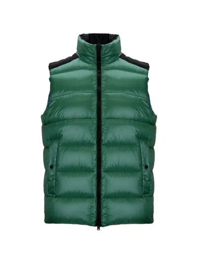 Herno Quilted Panelled Gilet In Green