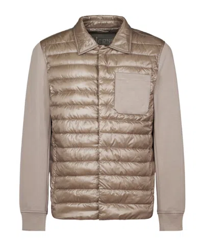 Herno Quilted Panelled Jacket In Neutral