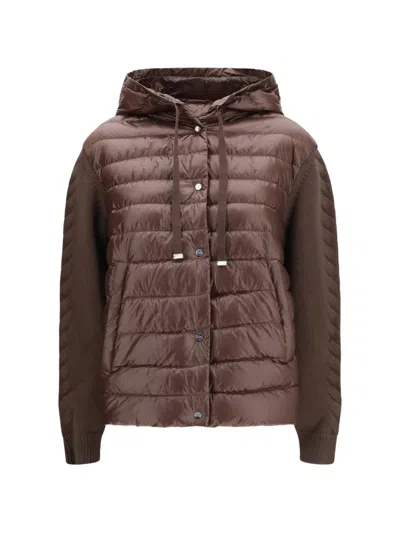 Herno Quilted Panelled Jacket In Brown