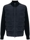 Herno Ribbed Panelled Down Jacket In Blue