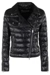 Herno Ultralight Nylon Down Motorcycle Jacket In Black