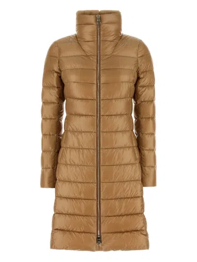 Herno Quilted Puffer Coat In Brown